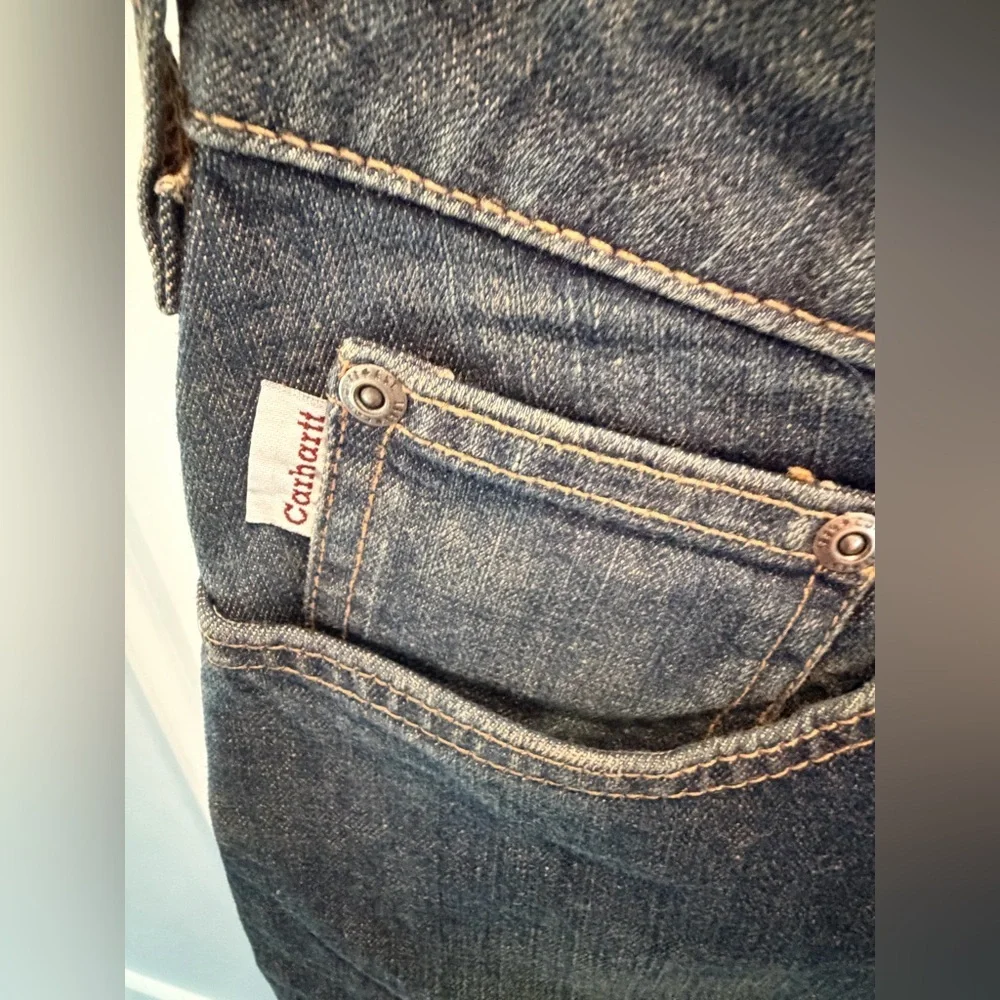 Carhartt Women Bootcut Jeans 8x28 Stretch Traditional Fit Dark Wash Workwear NEW